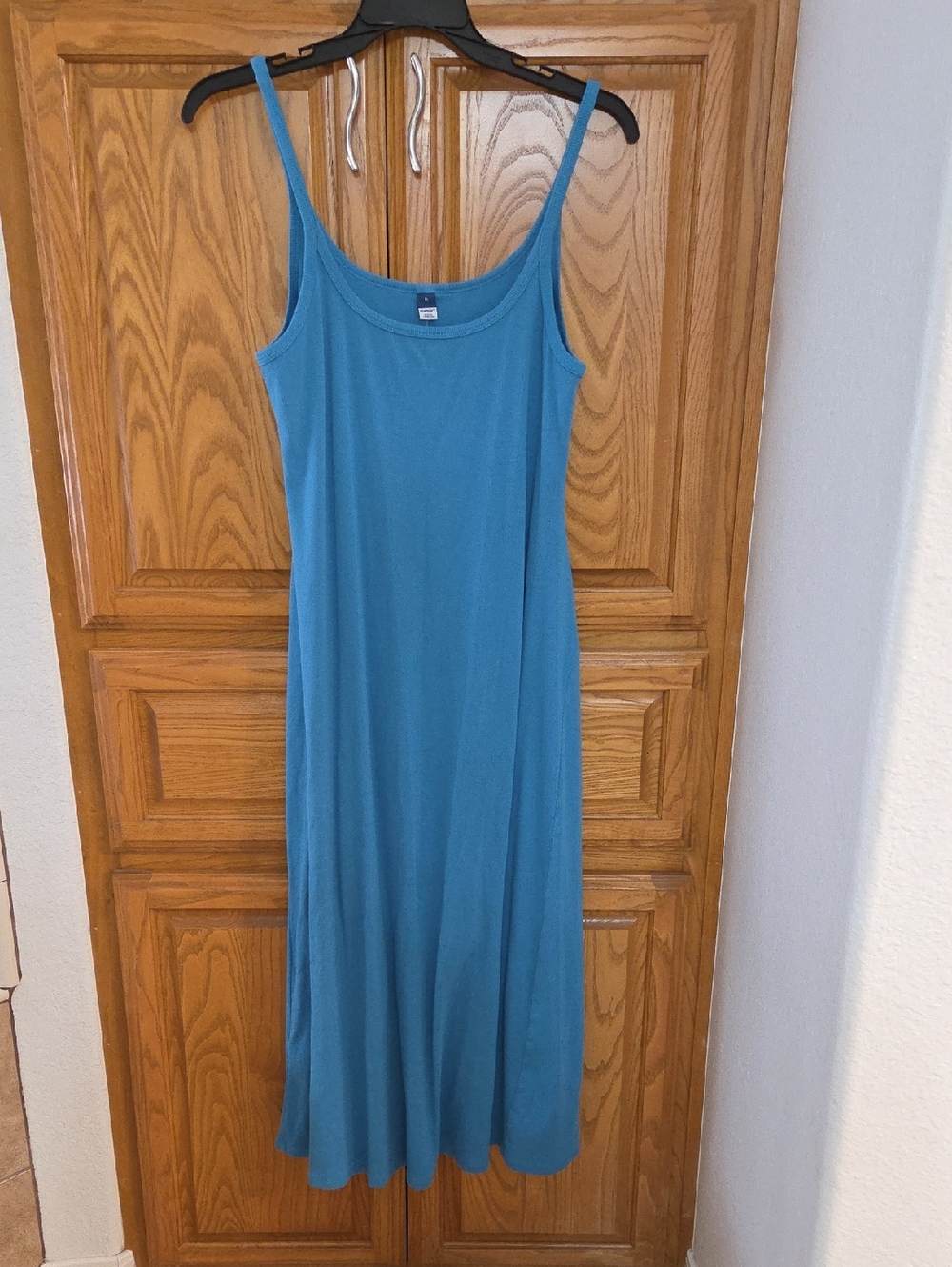 Old Navy Teal Slip Maxi Dress with Slim Straps